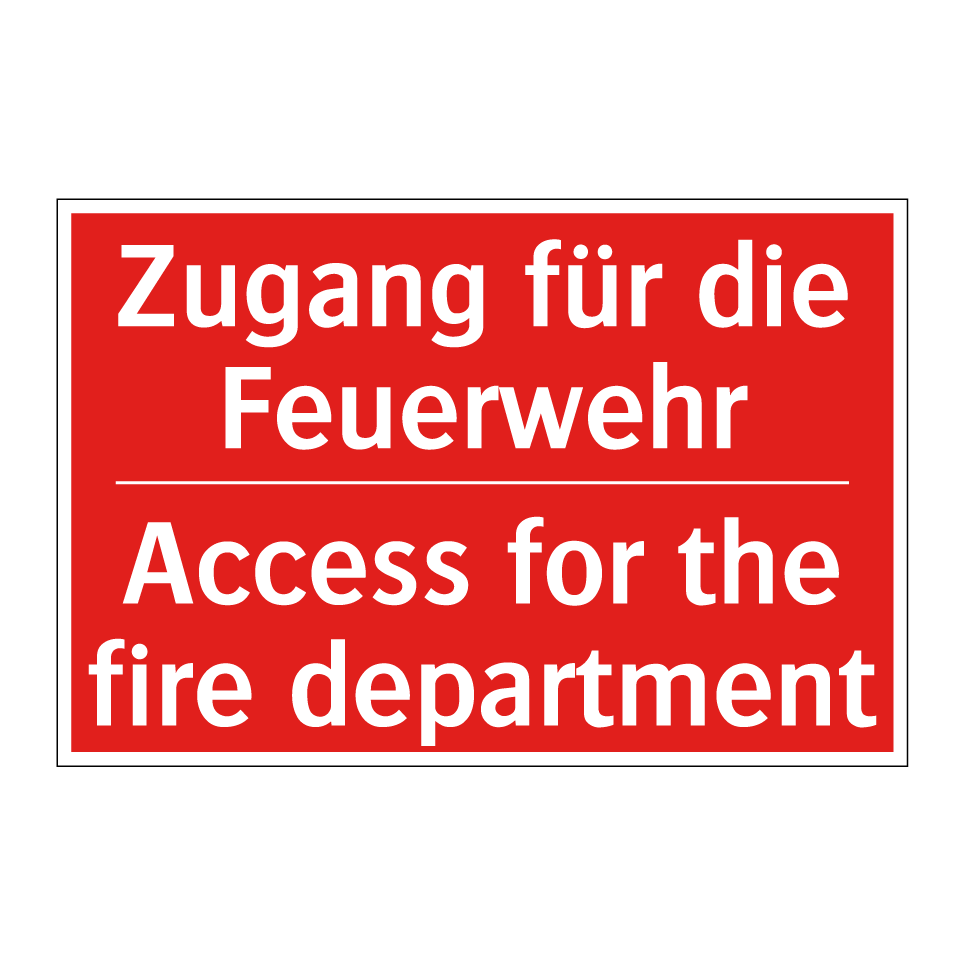 Zugang für die Feuerwehr - Access for the fire department