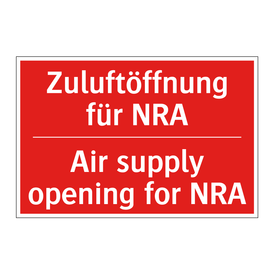 Zuluftöffnung für NRA - Air supply opening for NRA