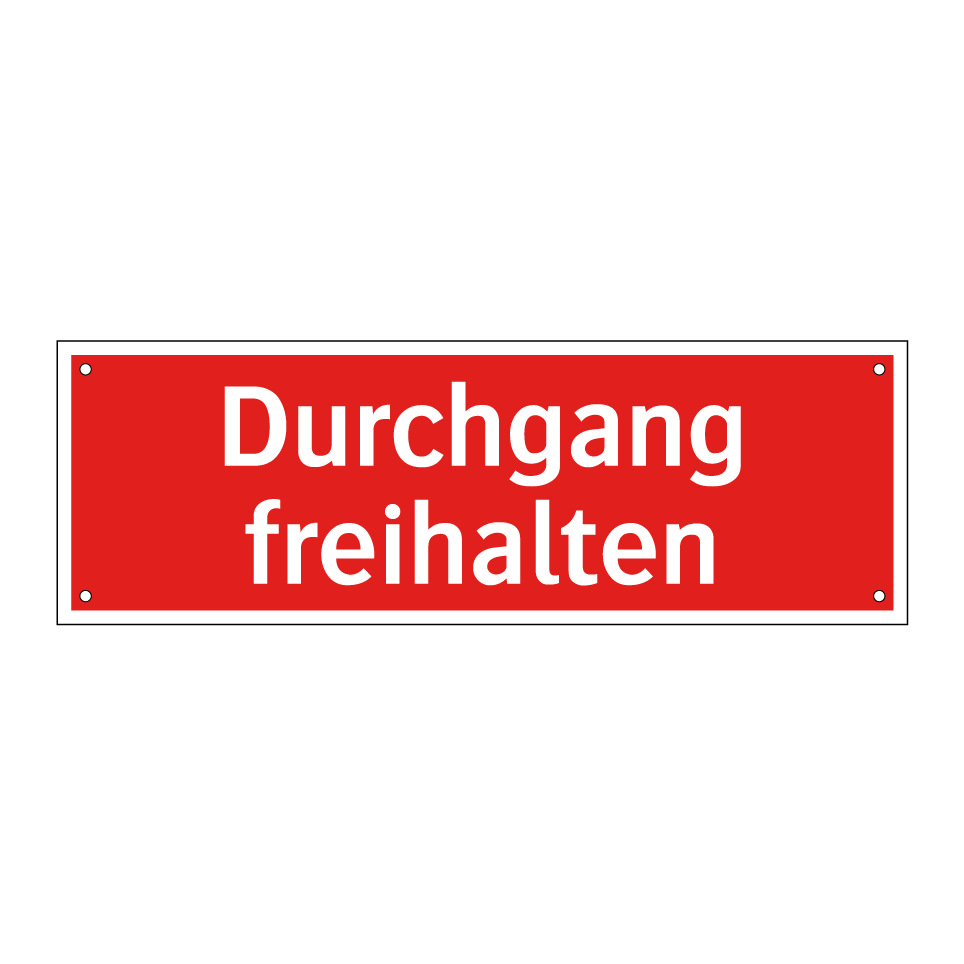 Durchgang freihalten