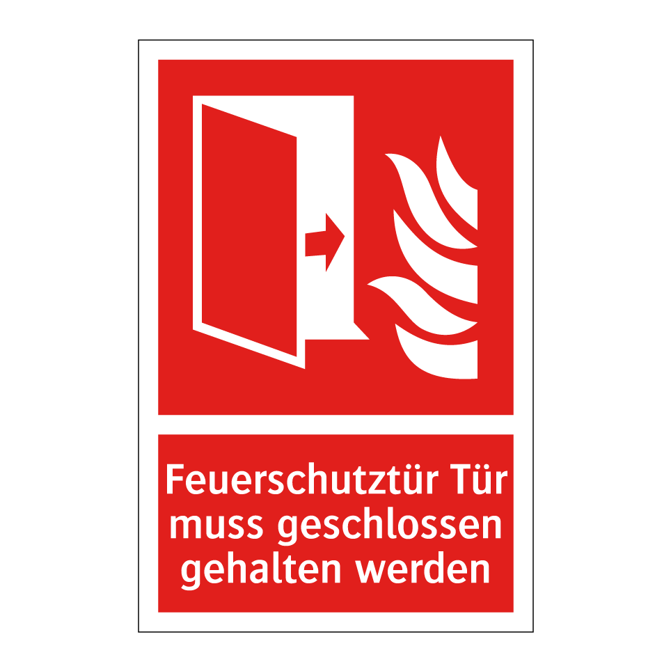Feuerschutztür Tür muss geschlossen gehalten werden