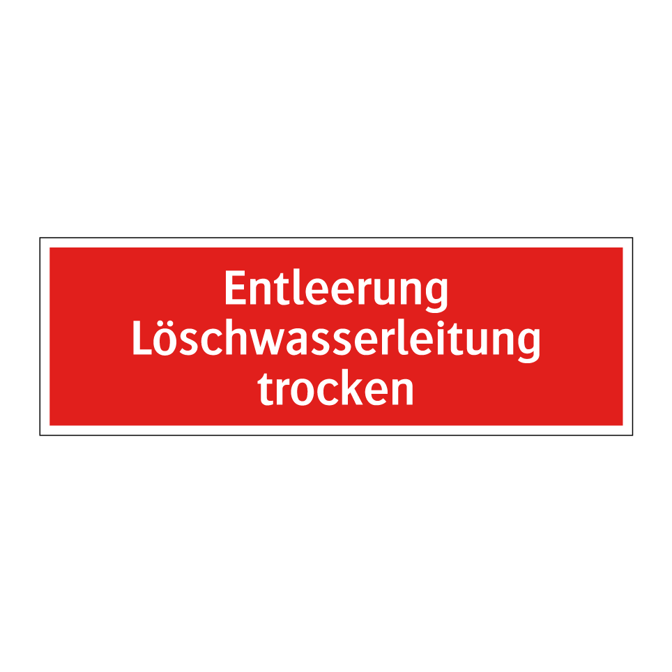 Entleerung Löschwasserleitung trocken