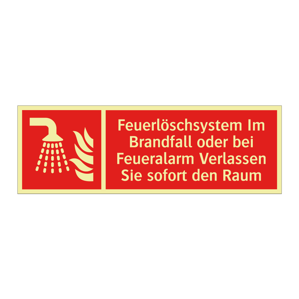 Feuerlöschsystem Im Brandfall oder bei Feueralarm Verlassen Sie sofort den Raum