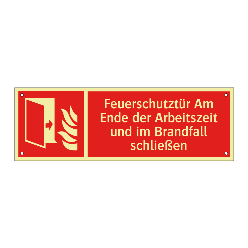 Feuerschutztür Am Ende der Arbeitszeit und im Brandfall schließen