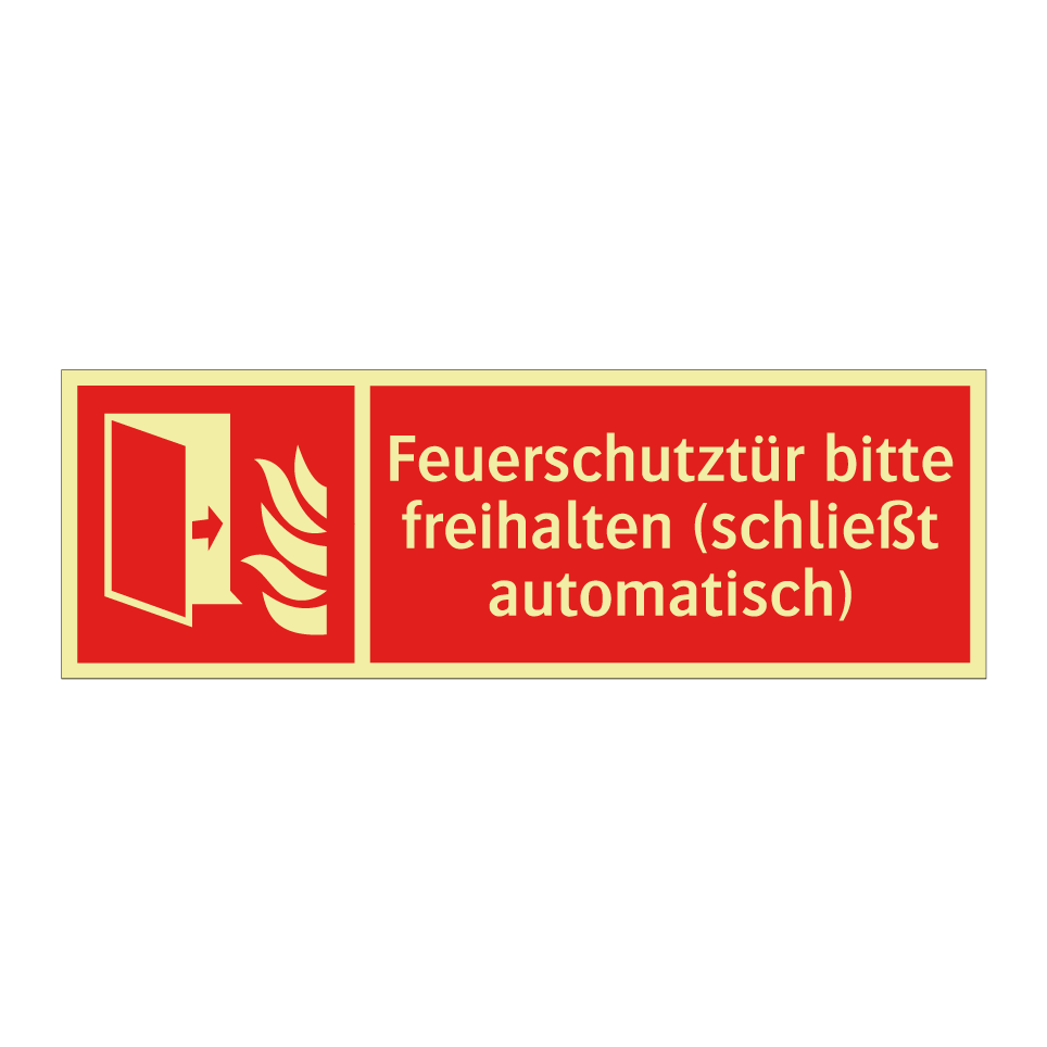 Feuerschutztür bitte freihalten (schließt automatisch)