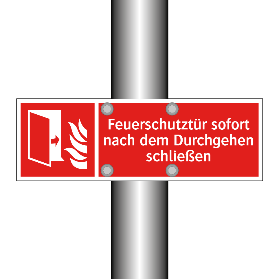 Feuerschutztür sofort nach dem Durchgehen schließen