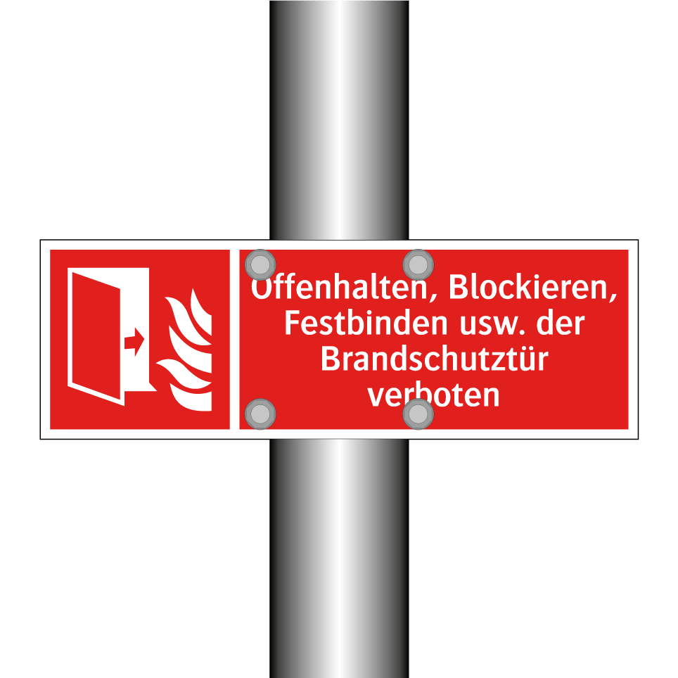 Offenhalten, Blockieren, Festbinden usw. der Brandschutztür verboten