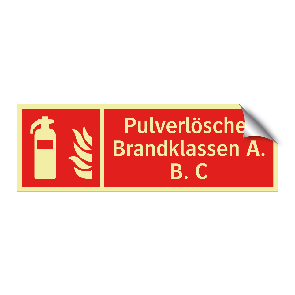 Pulverlöscher Brandklassen A. B. C