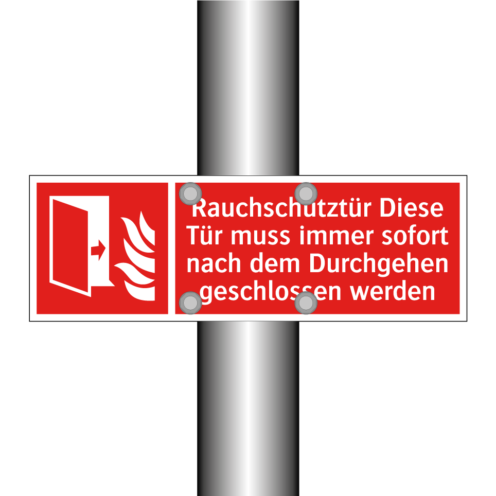 Rauchschutztür Diese Tür muss immer sofort nach dem Durchgehen geschlossen werden
