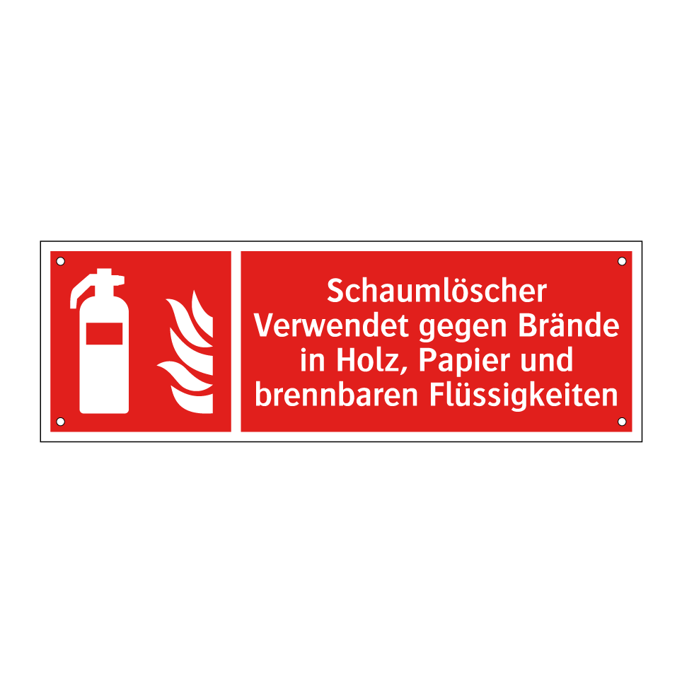 Schaumlöscher Verwendet gegen Brände in Holz, Papier und brennbaren Flüssigkeiten