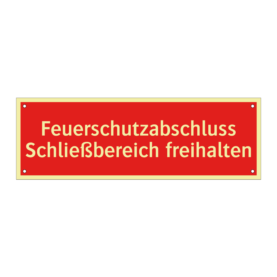 Feuerschutzabschluss Schließbereich freihalten