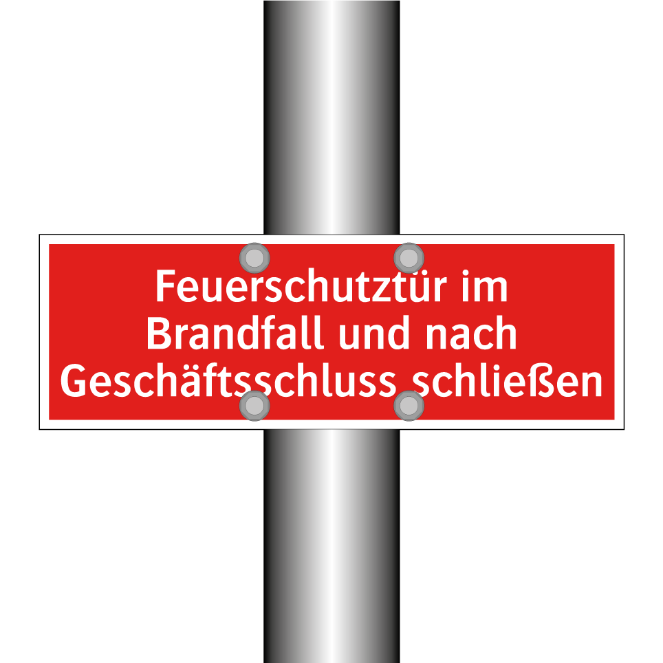 Feuerschutztür im Brandfall und nach Geschäftsschluss schließen