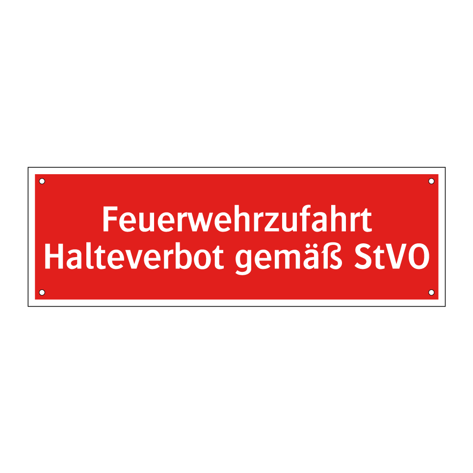 Feuerwehrzufahrt Halteverbot gemäß StVO