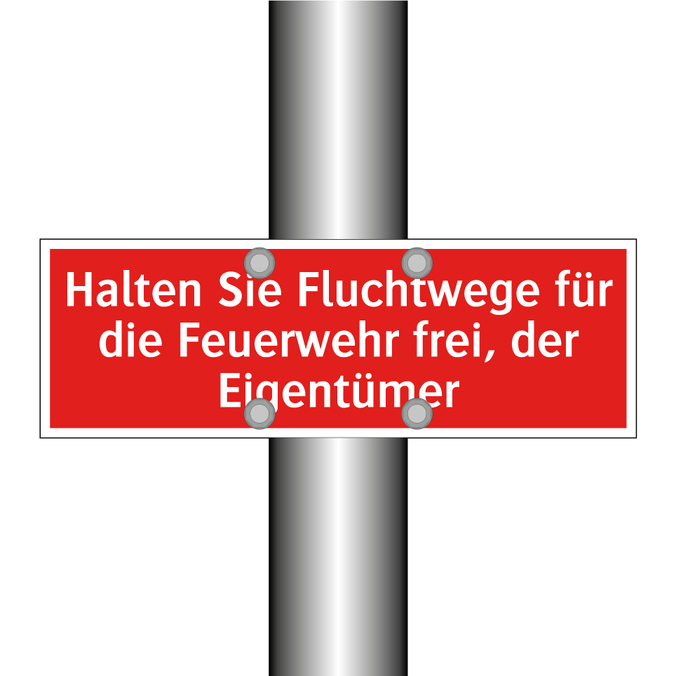 Halten Sie Fluchtwege für die Feuerwehr frei, der Eigentümer