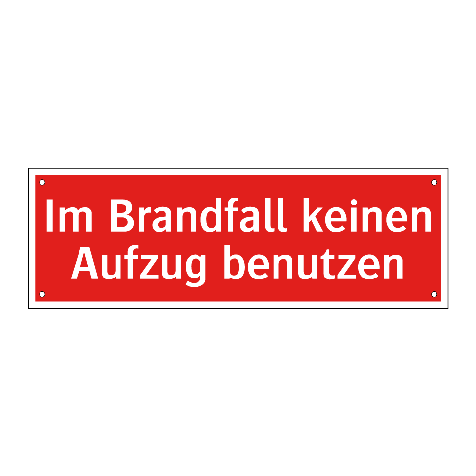 Im Brandfall keinen Aufzug benutzen