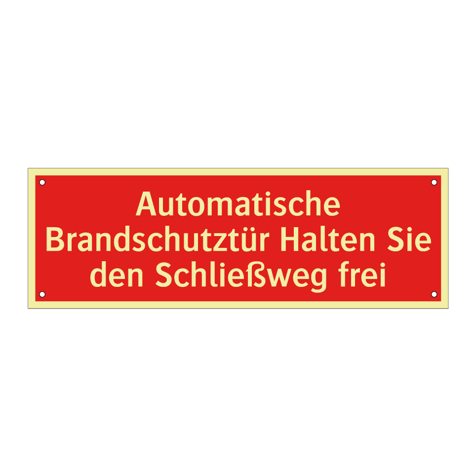 Automatische Brandschutztür Halten Sie den Schließweg frei