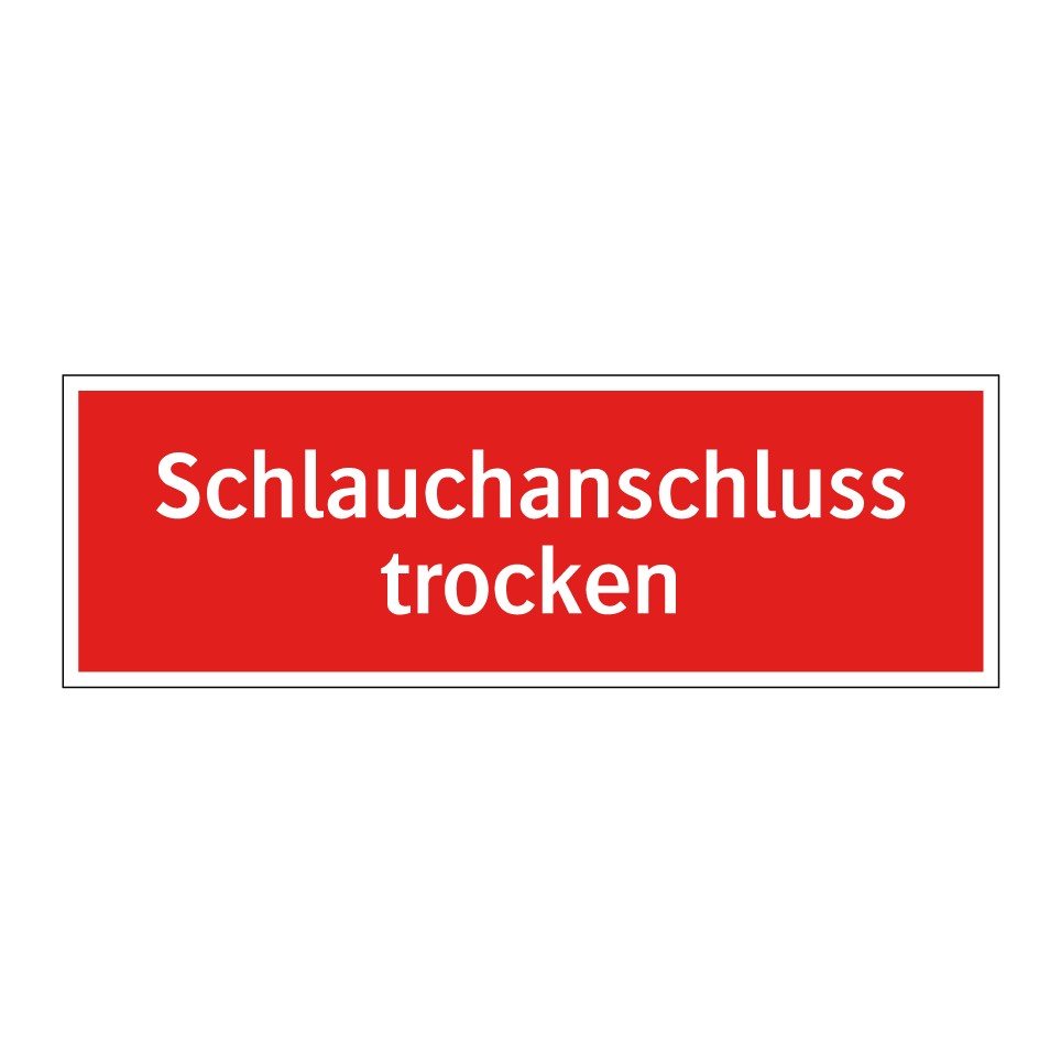 Schlauchanschluss trocken