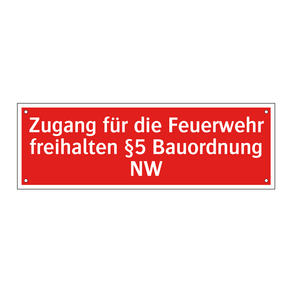 Zugang für die Feuerwehr freihalten §5 Bauordnung NW