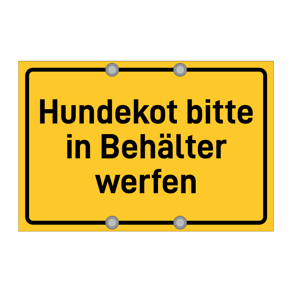 Hundekot bitte in Behälter werfen