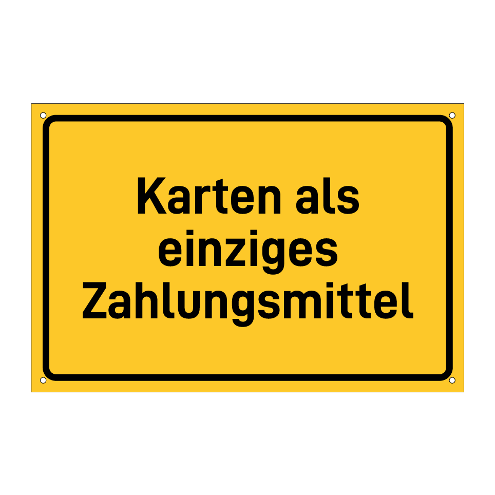 Karten als einziges Zahlungsmittel