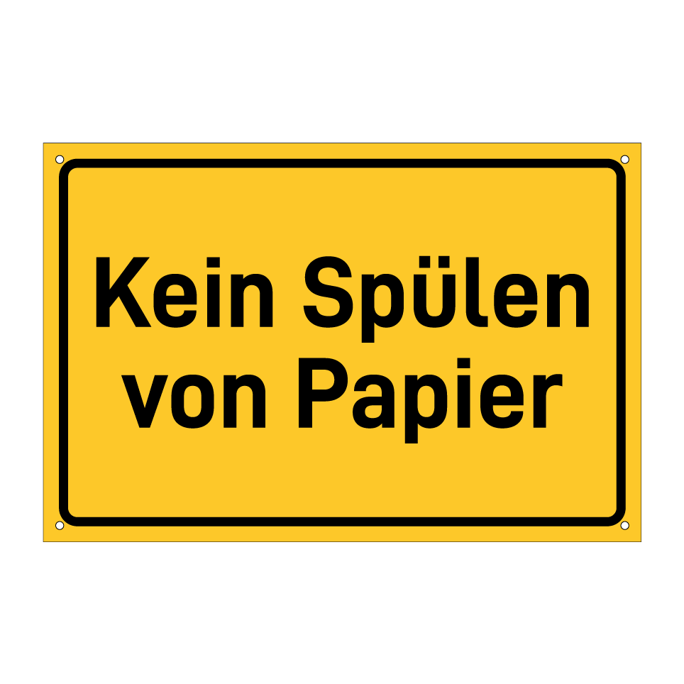 Kein Spülen von Papier