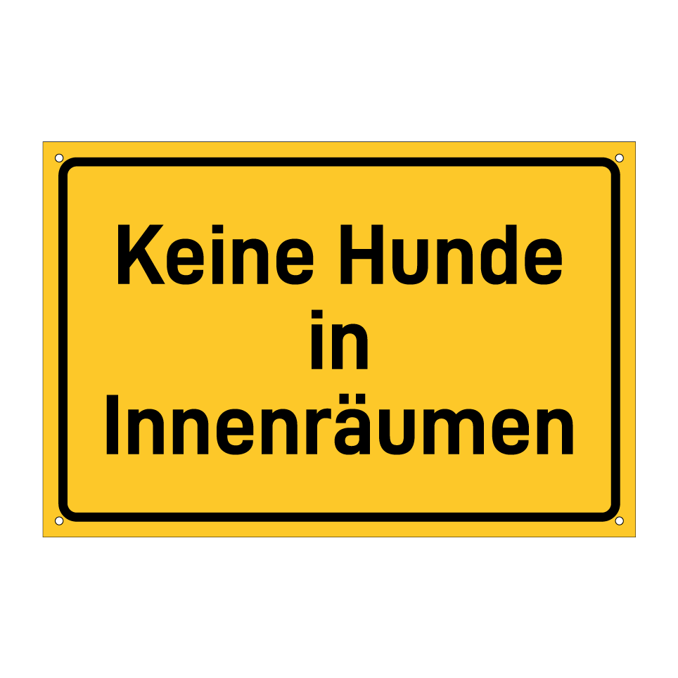 Keine Hunde in Innenräumen