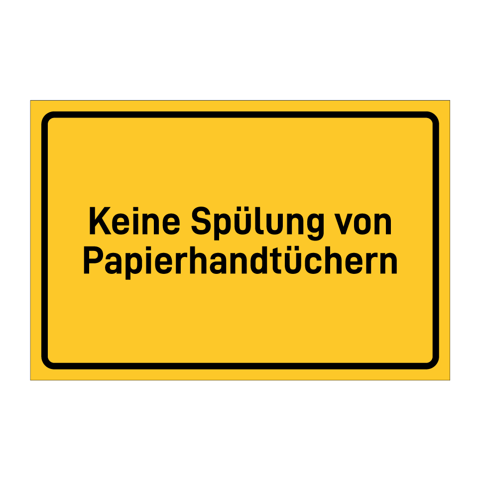 Keine Spülung von Papierhandtüchern