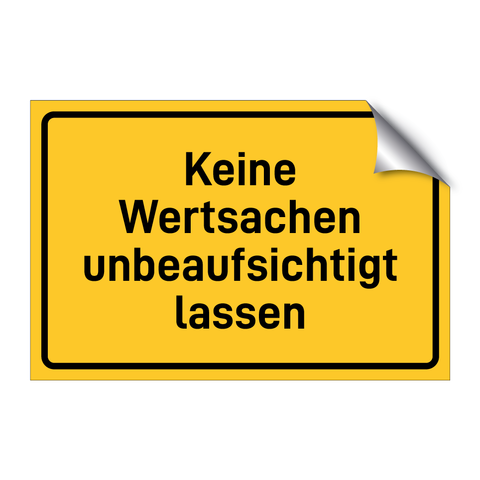 Keine Wertsachen unbeaufsichtigt lassen
