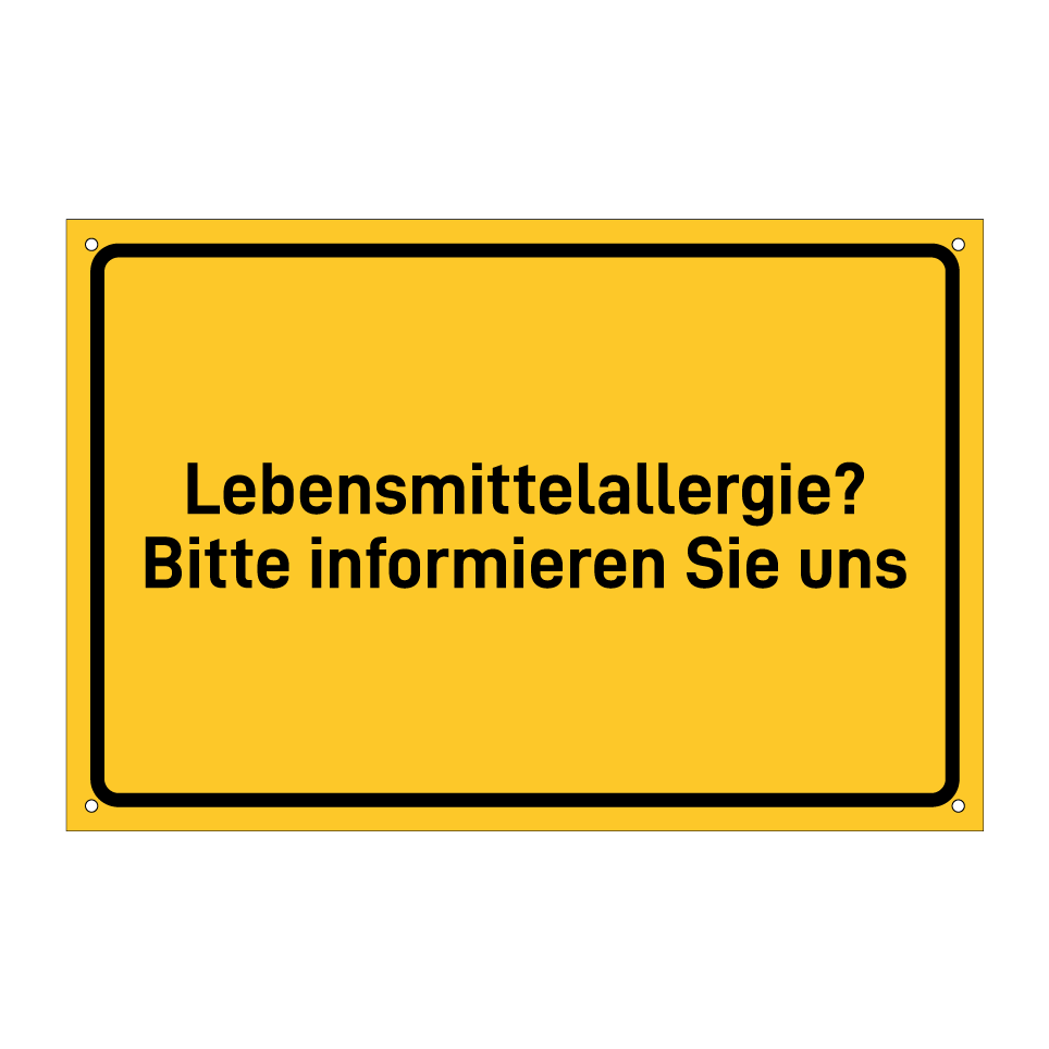 Lebensmittelallergie? Bitte informieren Sie uns