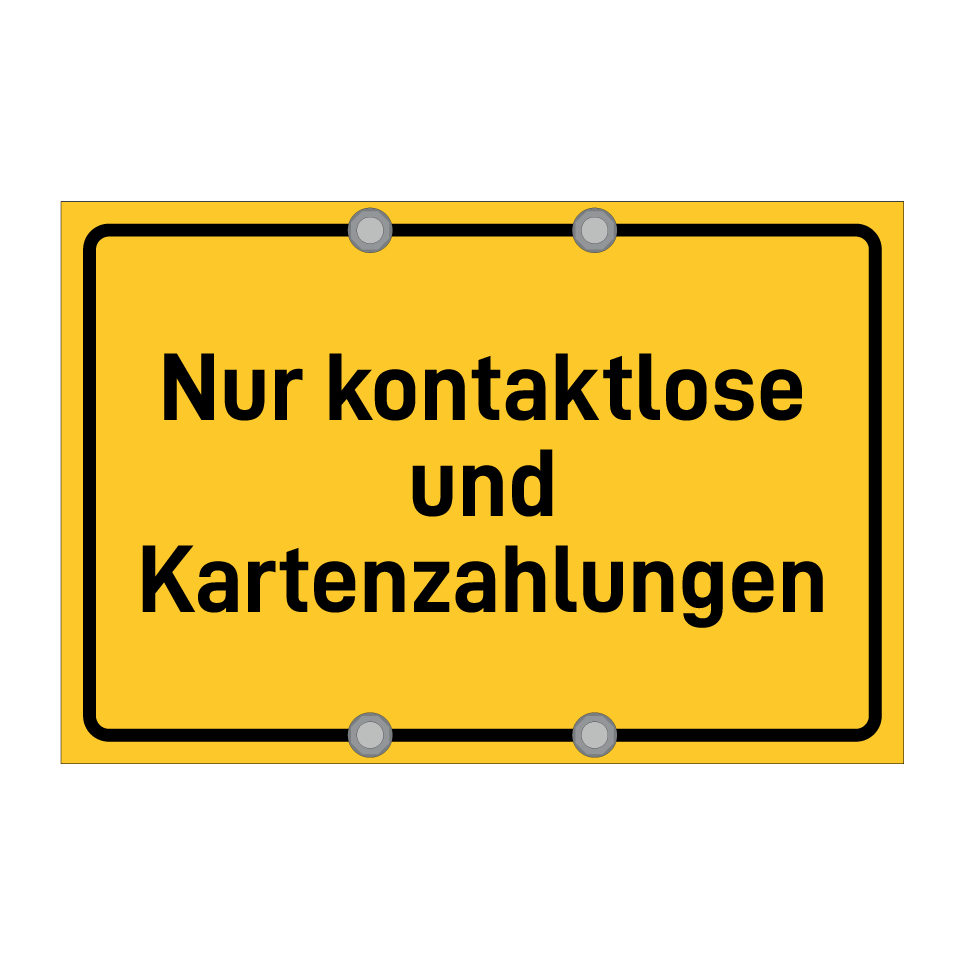 Nur kontaktlose und Kartenzahlungen