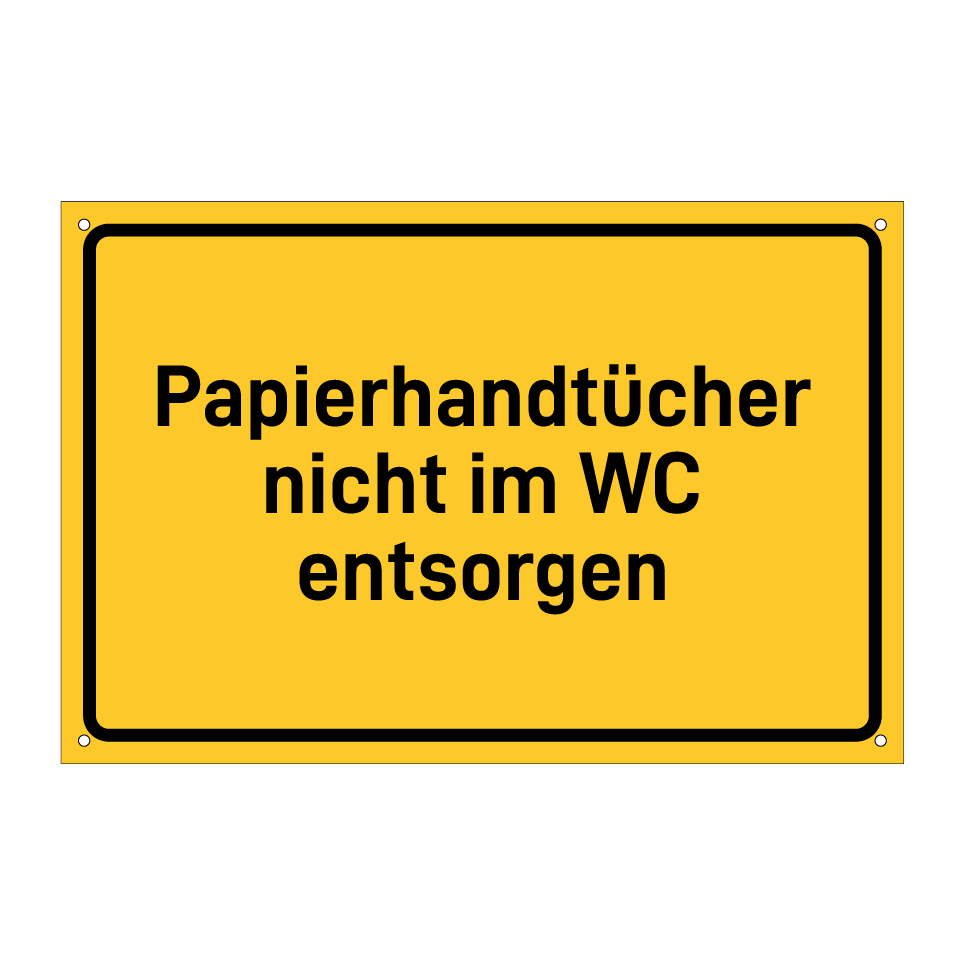 Papierhandtücher nicht im WC entsorgen