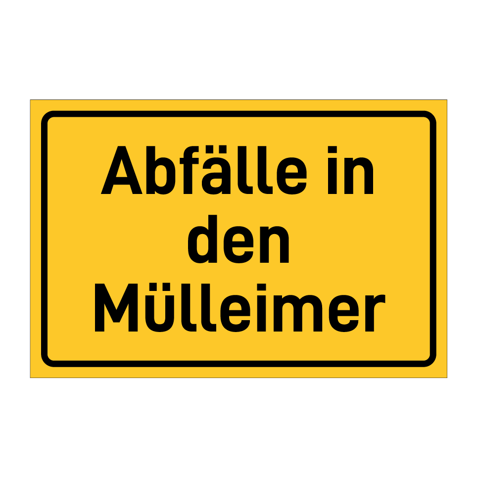 Abfälle in den Mülleimer