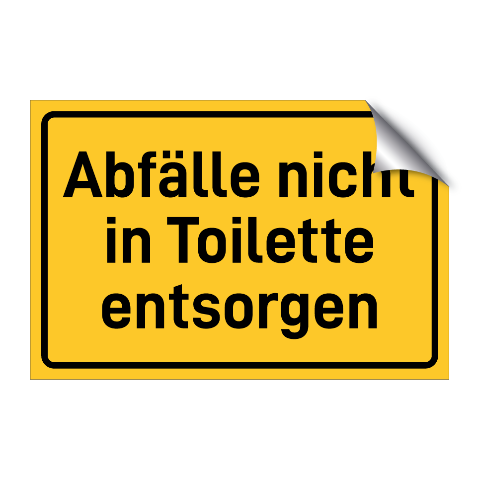 Abfälle nicht in Toilette entsorgen