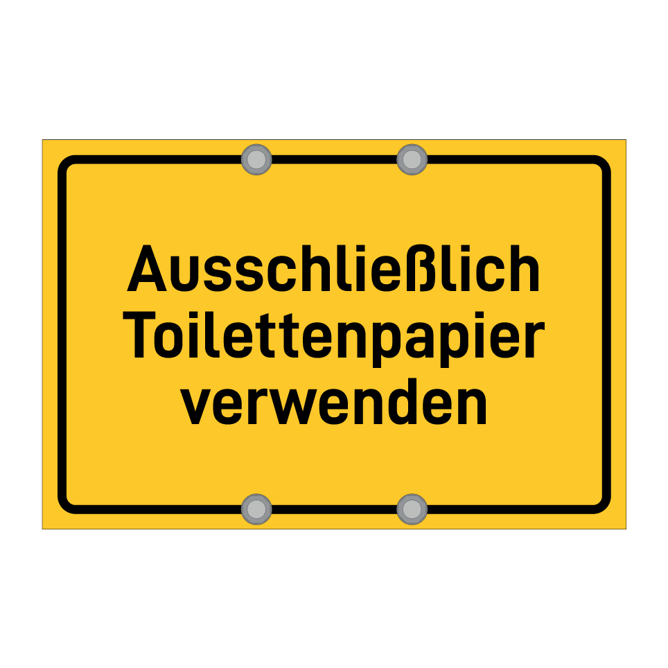Ausschließlich Toilettenpapier verwenden