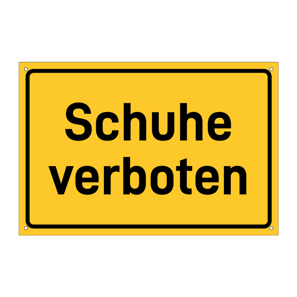 Schuhe verboten