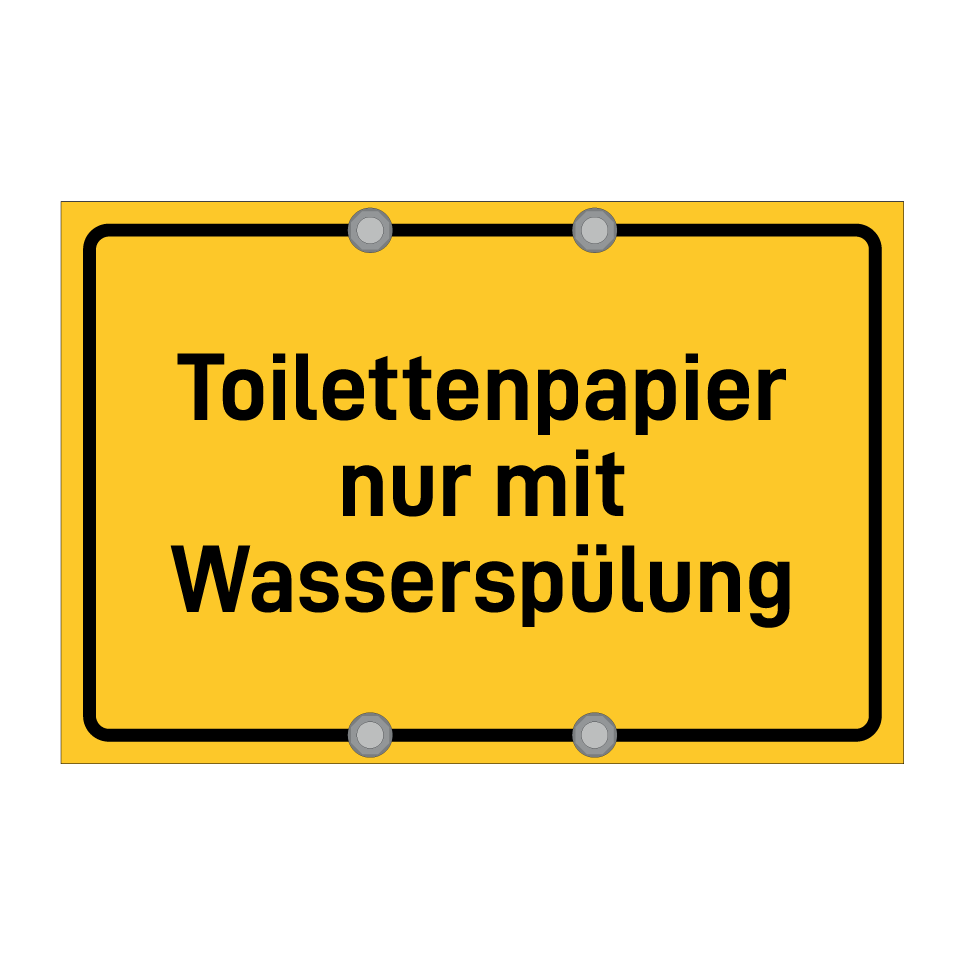 Toilettenpapier nur mit Wasserspülung