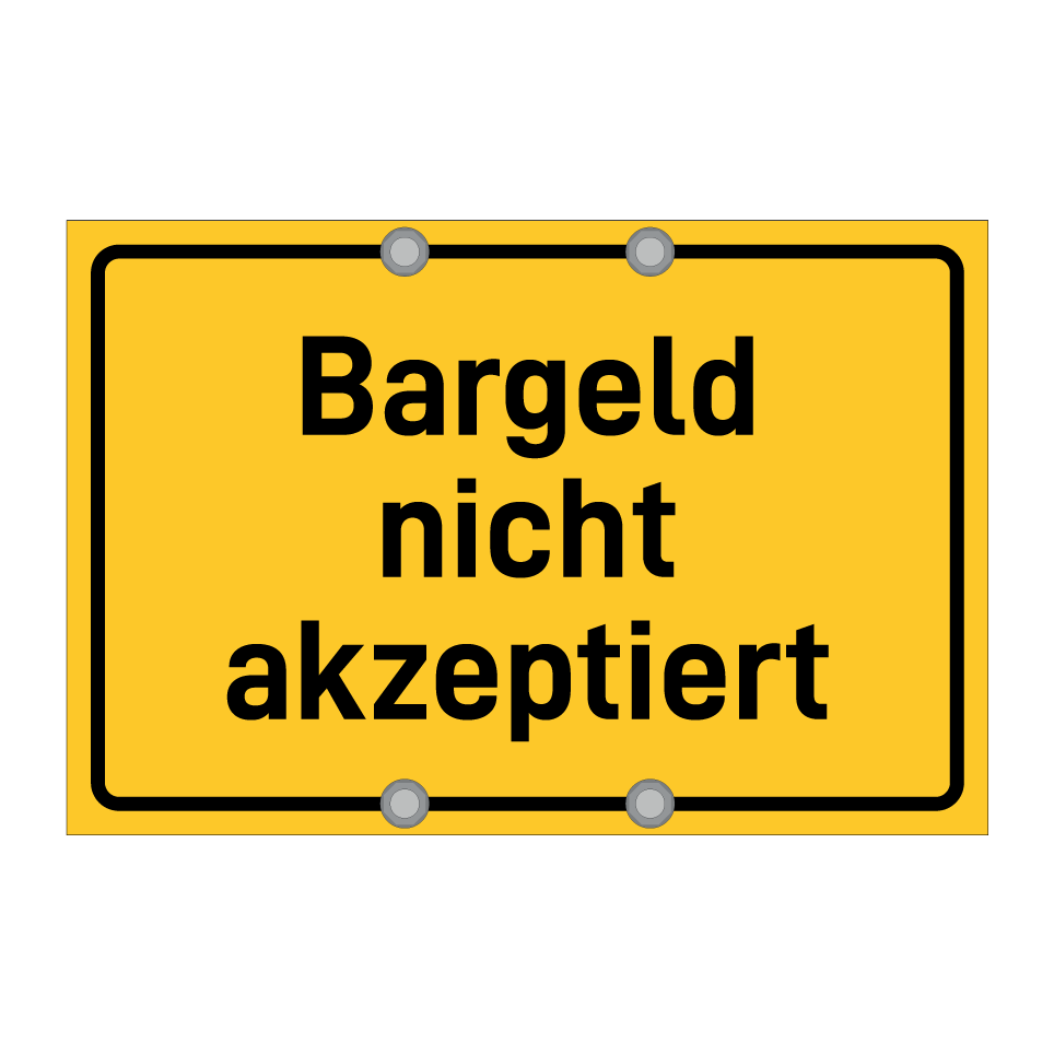 Bargeld nicht akzeptiert