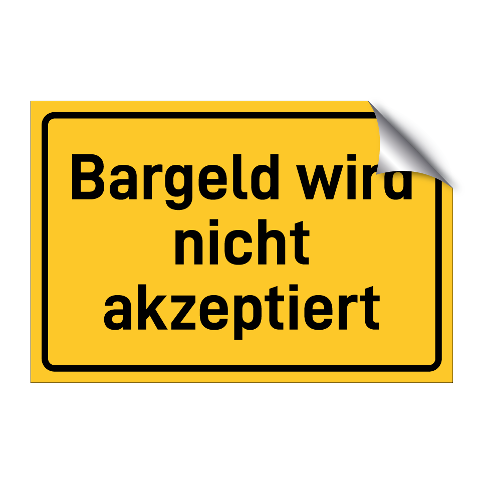 Bargeld wird nicht akzeptiert