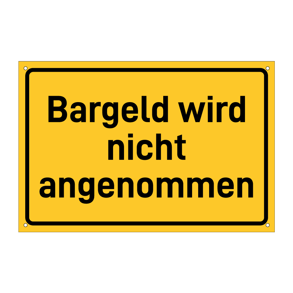 Bargeld wird nicht angenommen