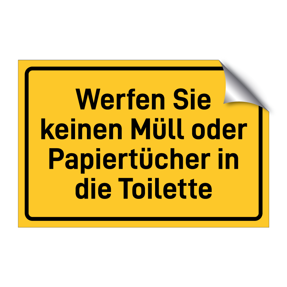 Werfen Sie keinen Müll oder Papiertücher in die Toilette