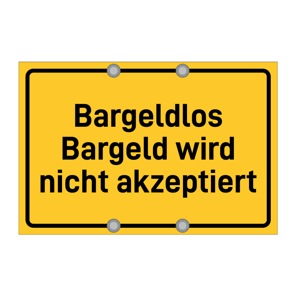 Bargeldlos Bargeld wird nicht akzeptiert