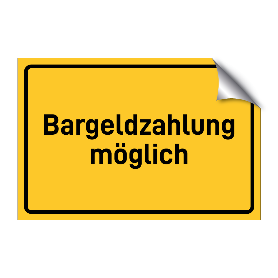 Bargeldzahlung möglich