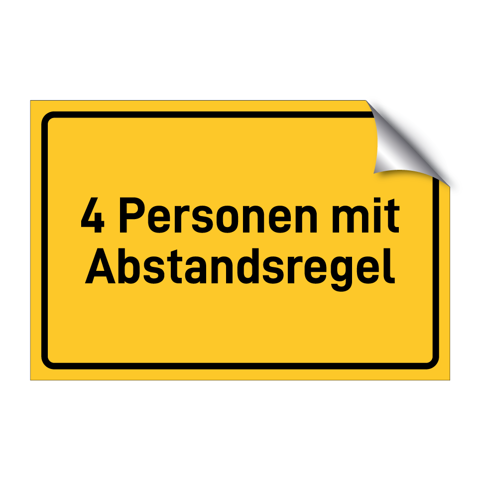 4 Personen mit Abstandsregel