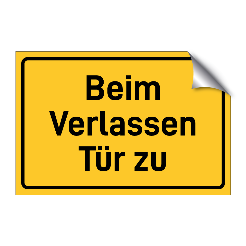 Beim Verlassen Tür zu