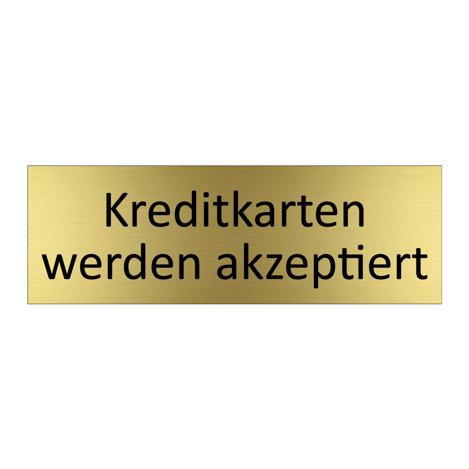 Kreditkarten werden akzeptiert
