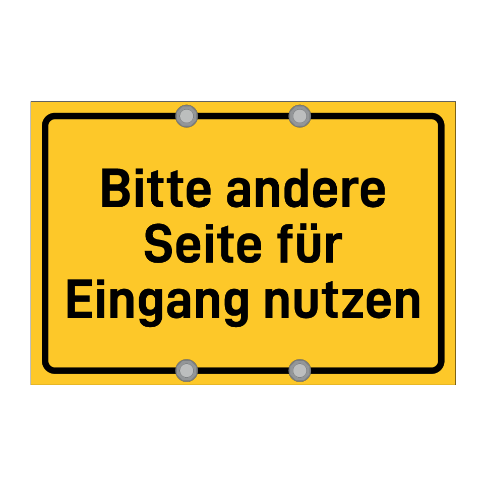 Bitte andere Seite für Eingang nutzen