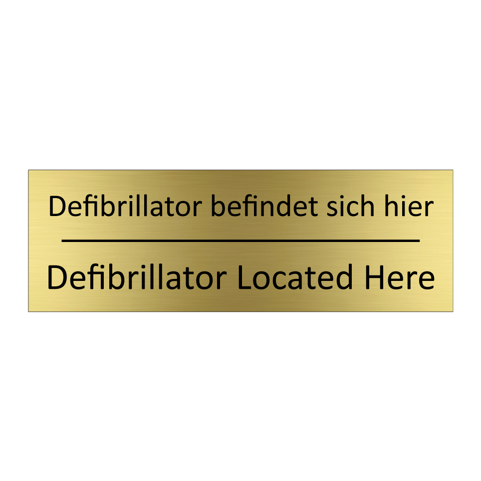 Defibrillator befindet sich hier /.../ - Defibrillator Located Here