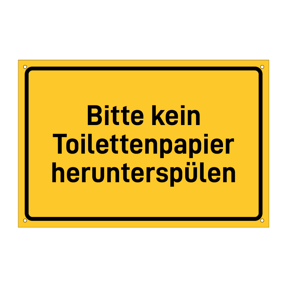 Bitte kein Toilettenpapier herunterspülen