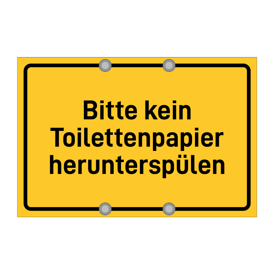 Bitte kein Toilettenpapier herunterspülen