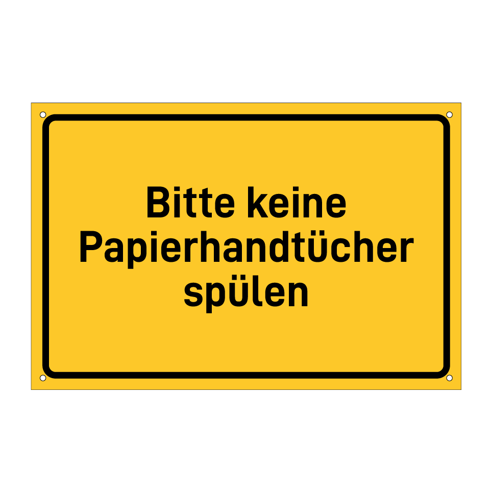 Bitte keine Papierhandtücher spülen