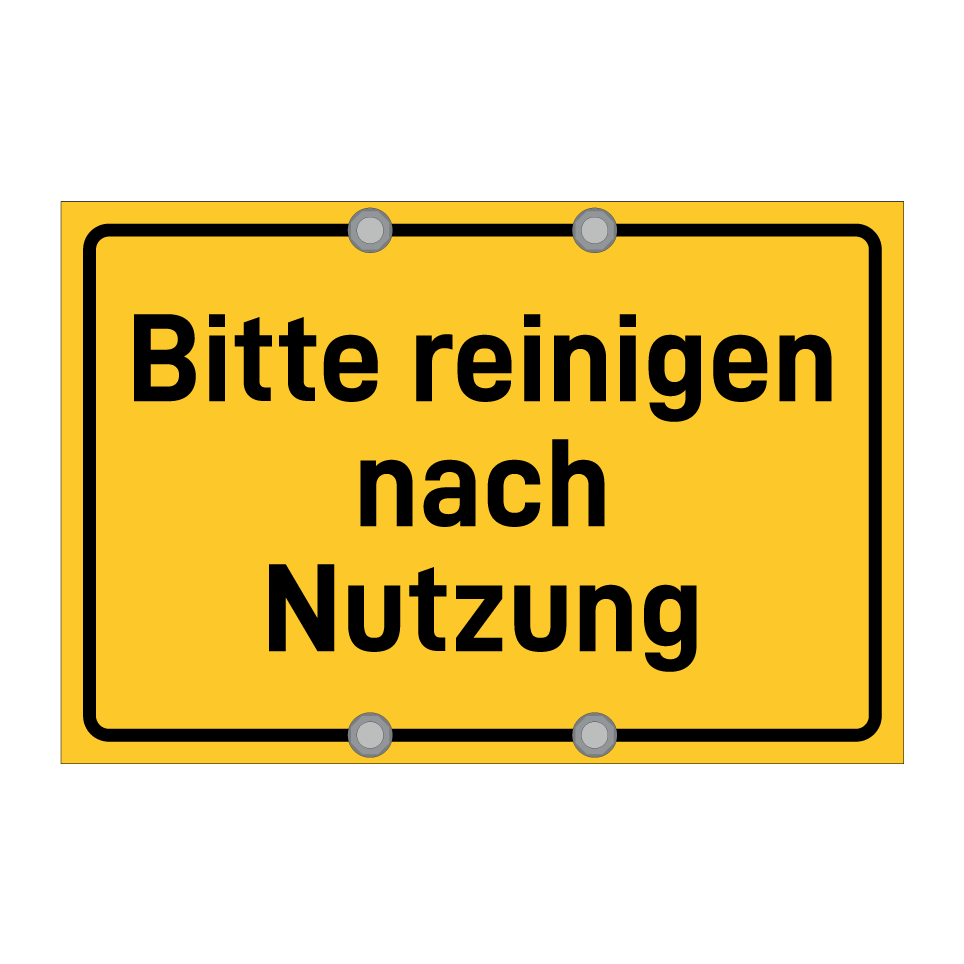 Bitte reinigen nach Nutzung